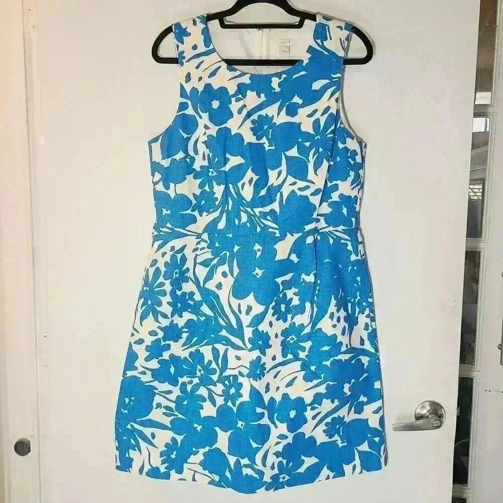 J Crew Cotton Floral Sleeveless Sheath Dress